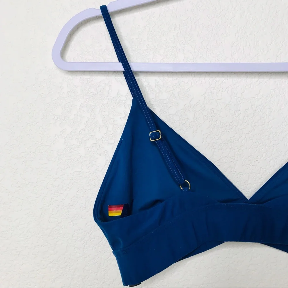 AVIATOR NATION Triangle Adjustable Sports Bra Royal Blue - Picture 11 of 14